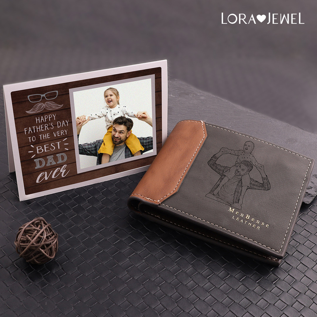 Personalized Men's Photo Wallet with Custom Photo Gift Card Father's Gifts