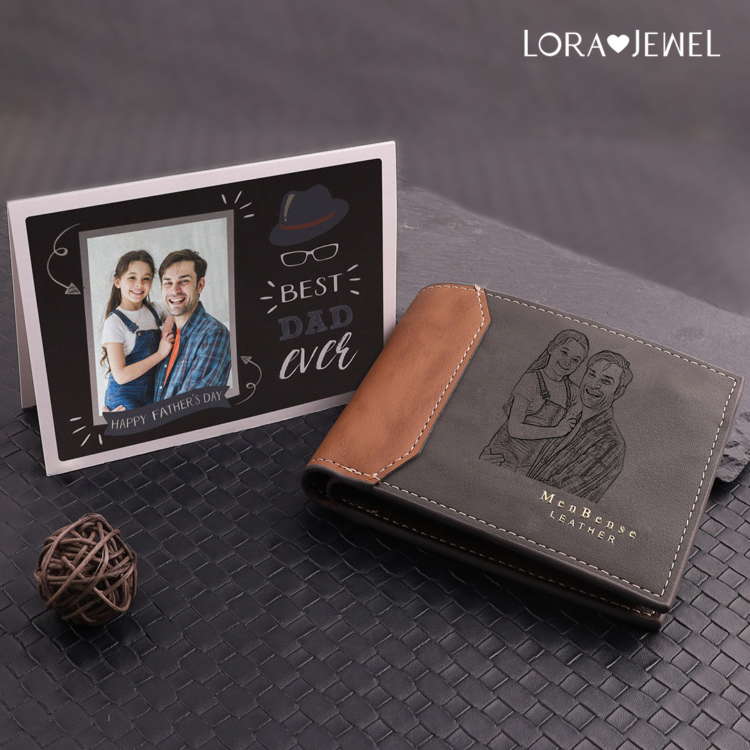 Personalized Men's Photo Wallet with Custom Photo Gift Card Father's Gifts