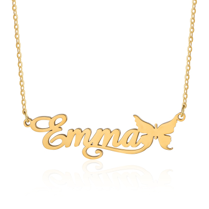 Butterfly Name Necklace Personalized One Name Necklaces Gift for Children