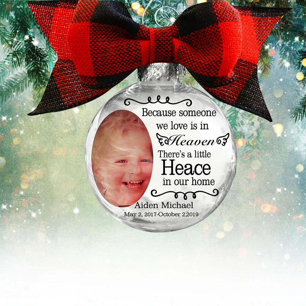 Personalized Photo Ball Ornament Someone We Love Is in Heaven Memorial Ornament