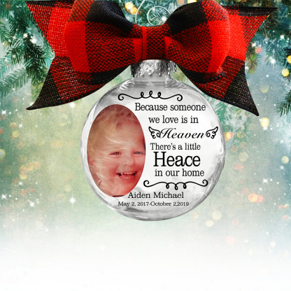Personalized Photo Ball Ornament Someone We Love Is in Heaven Memorial Ornament