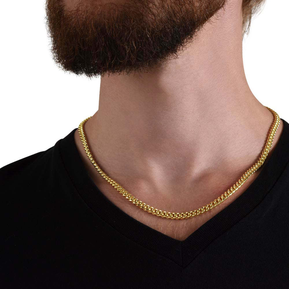 To My Boyfriend Cuban Link Chain Necklace Promise Necklace Gift Set - I Love You Forever & Always