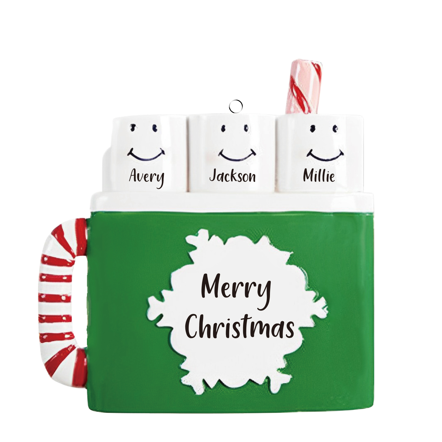 3 Names - Personalized Xmas Ornament Custom Name & Text Christmas Tree Wooden Decor Gift for Family Friends