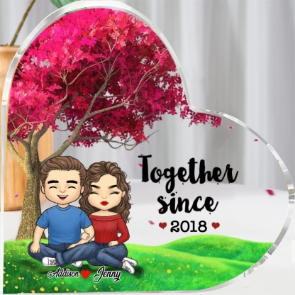 Personalized Acrylic Heart Keepsake Custom 2 Names & Year Ornament Valentine's Day Gifts for Couples