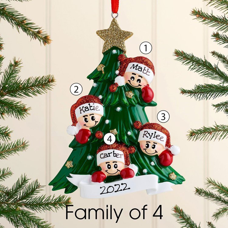 Personalized Family Christmas Ornament Custom 2 Names Hanging Ornament Gifts For Family