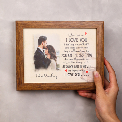 Personalized Photo Frame I Love You LED Light Shadow Box Couple Gifts