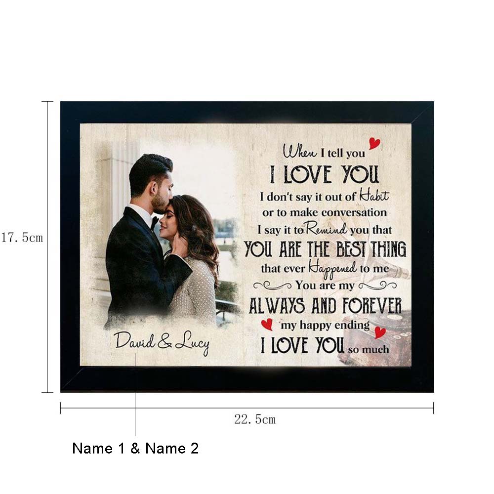Personalized Photo Frame I Love You LED Light Shadow Box Couple Gifts