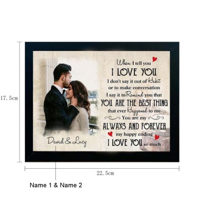 Personalized Photo Frame I Love You LED Light Shadow Box Couple Gifts