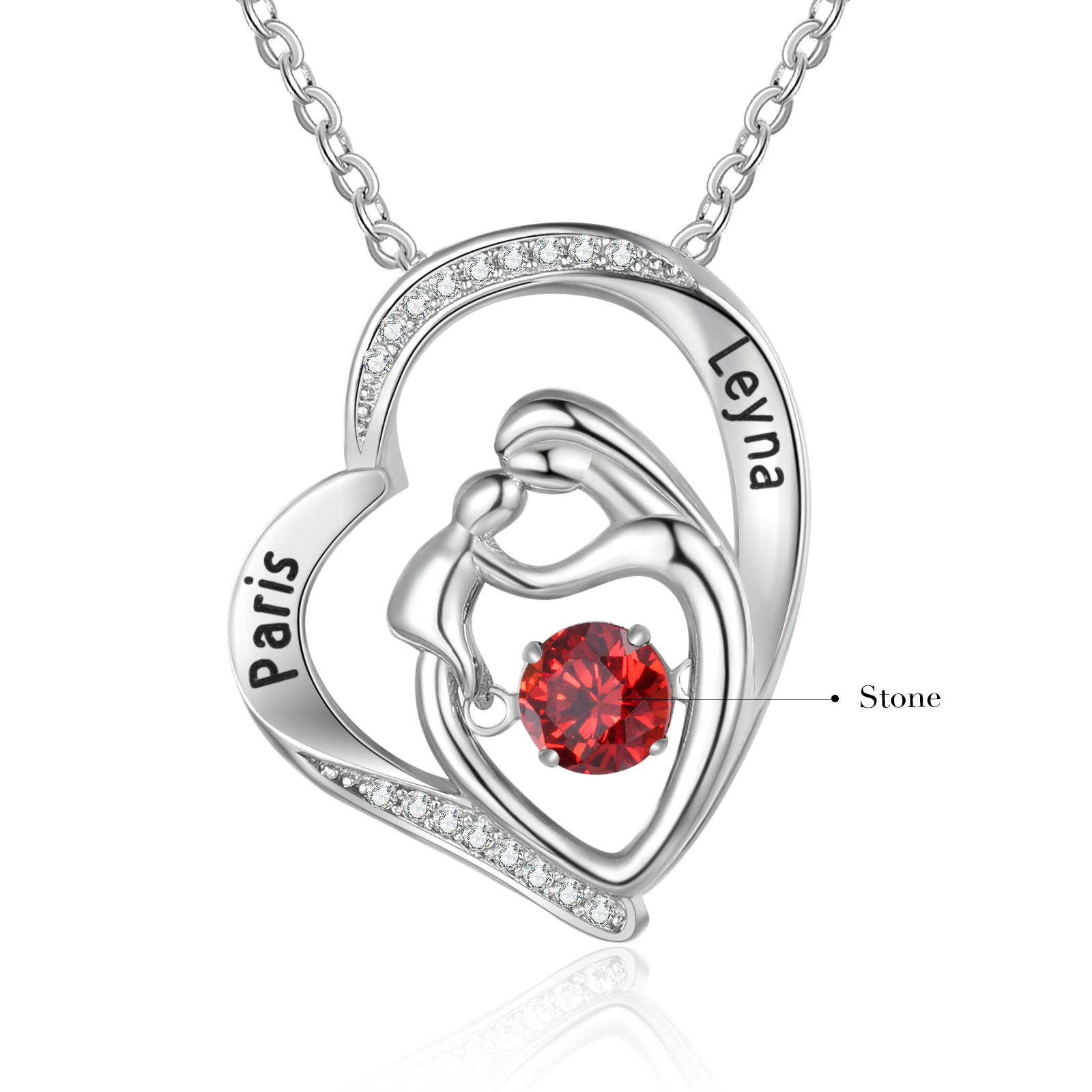 Mother Hold Child Necklace Personalized Birthstone Necklace Gifts For Her