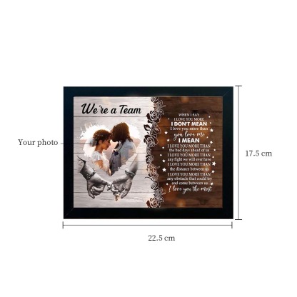We're A Team Photo Frame for Couple Personalized LED Light Shadow Box