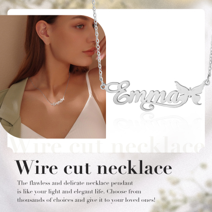 Butterfly Name Necklace Personalized One Name Necklaces Gift for Children