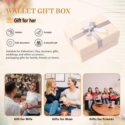 Exquisite Wallet Gift Box Light Pink Rectangle Gift Packaging