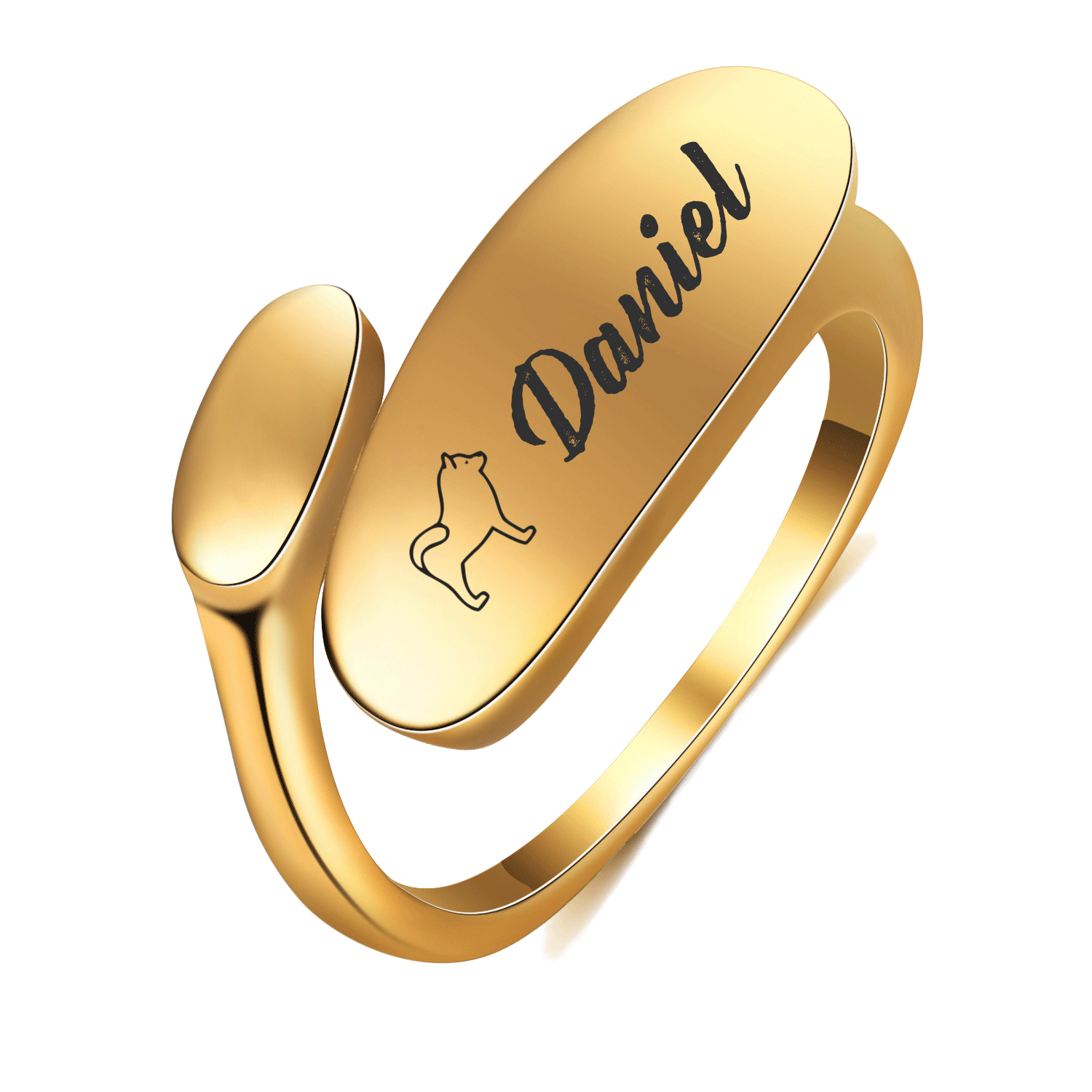 Personalized Pet Dog Ring Custom Name Ring for Her Him