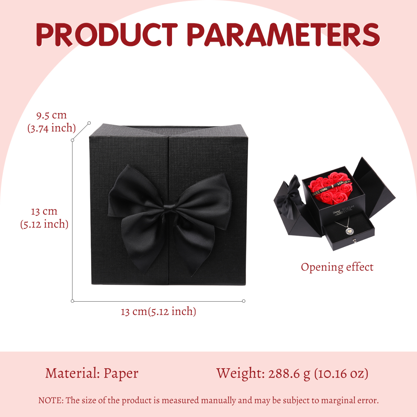 Red Rose Exquisite Jewelry Box Storage Box Valentine's Day Gift Packaging Box