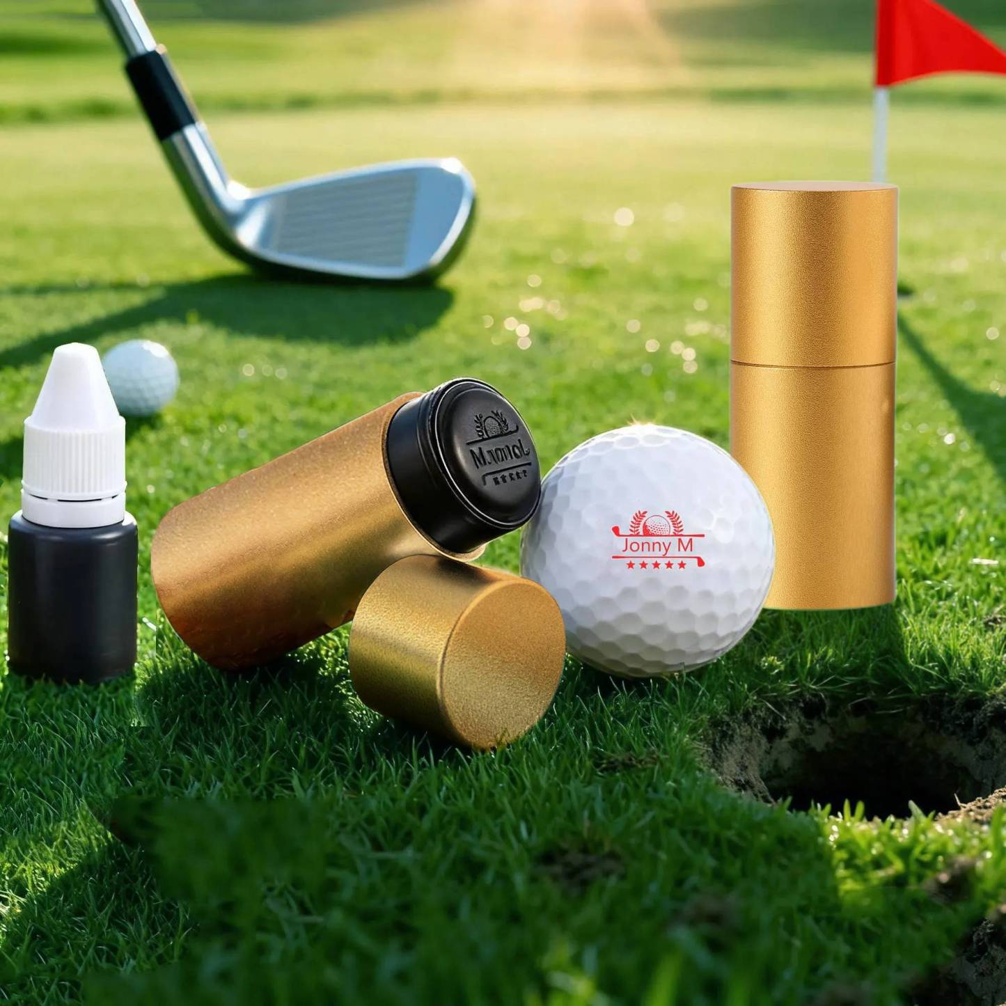 Personalized Golf Ball Stamp, Sleek Metal Case Practical Gift for Golfers