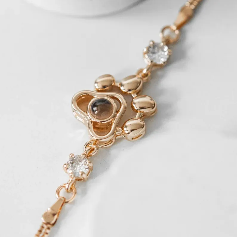 Paw Projection Bracelet Personalized Photo Bracelet Creative Gift for Her