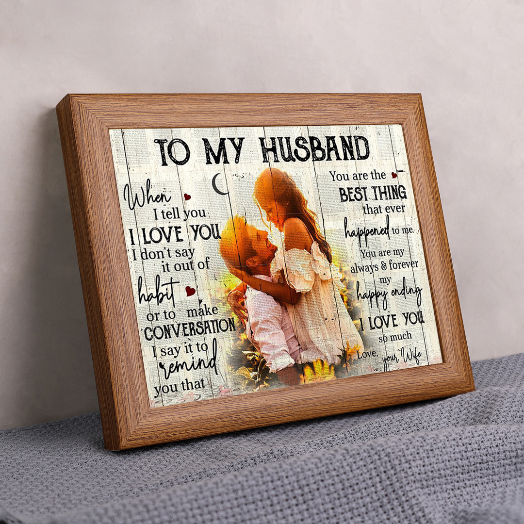 To My Husband Photo Frame Personalized LED Light Shadow Box