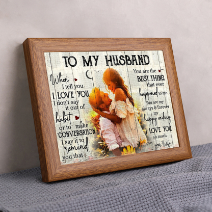 To My Husband Photo Frame Personalized LED Light Shadow Box
