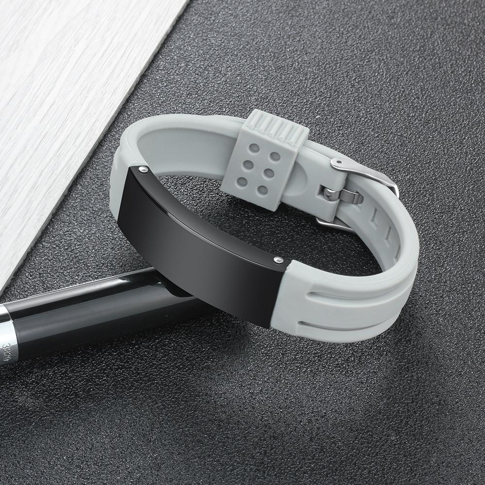 Engraved Medical Alert Bracelet Adjustable Silicone Waterproof Bracelet Women Men Personalized Emergency ID Wristband Multii Color