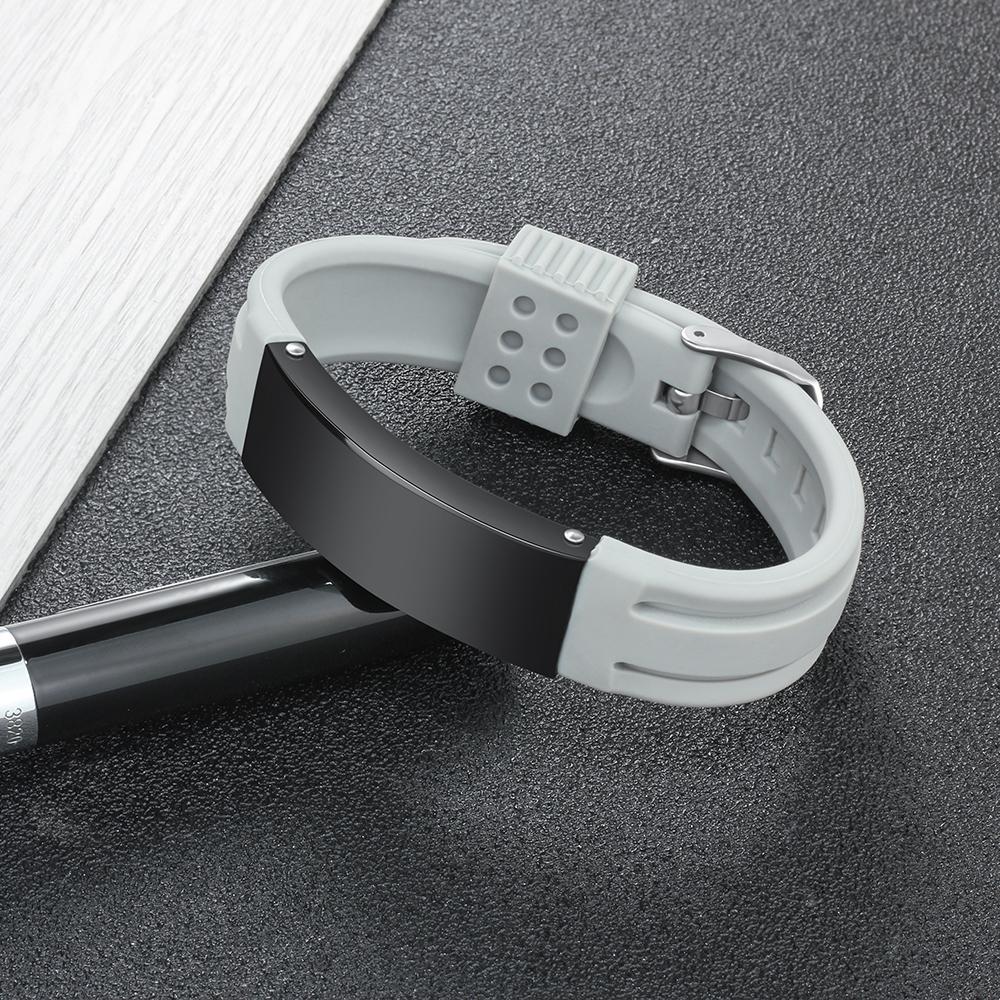 Engraved Medical Alert Bracelet Adjustable Silicone Waterproof Bracelet Women Men Personalized Emergency ID Wristband Multii Color