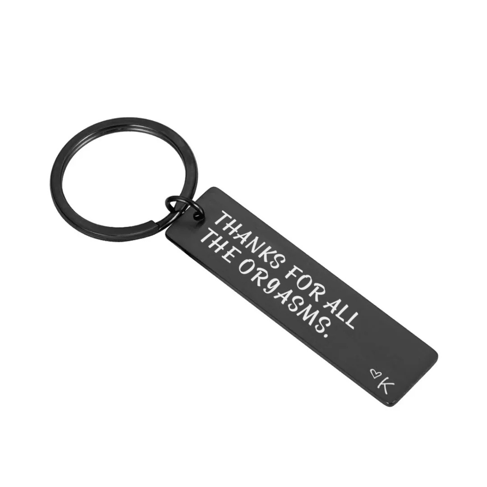 "Thanks for All The Orgasms" Love Funny Keychain Custom Initial Gift for Couple