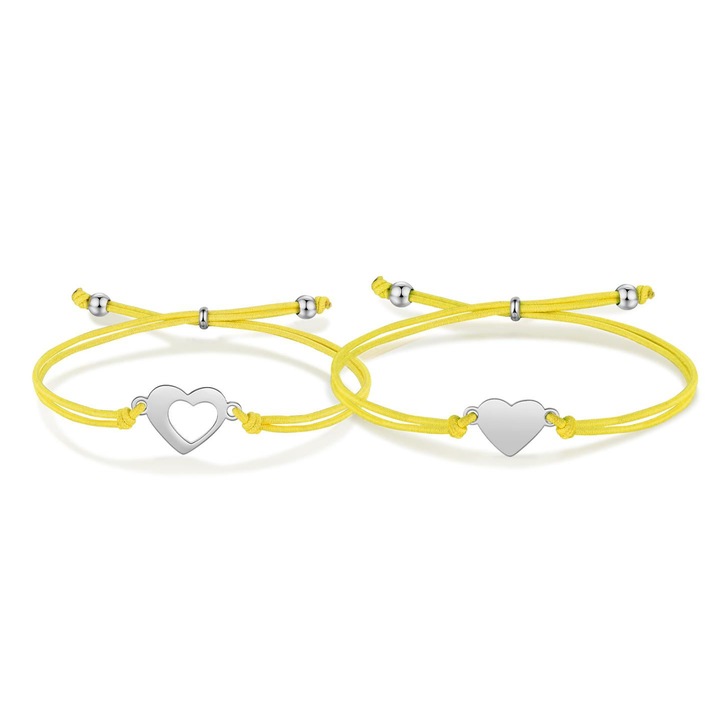 2 Pcs Heart Bracelet Set Custom 2 Names Adjustable Bracelets Back to School Gifts for Daughter Granddaughter