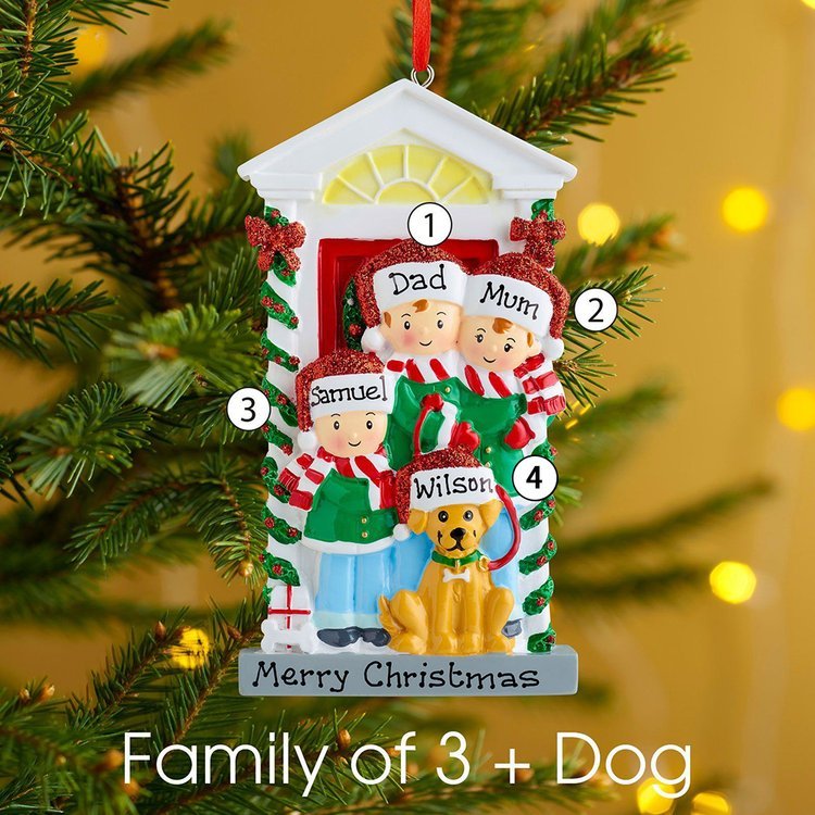 Personalized Family Christmas Ornament Custom 3 Names Hanging Ornament Gifts For Family