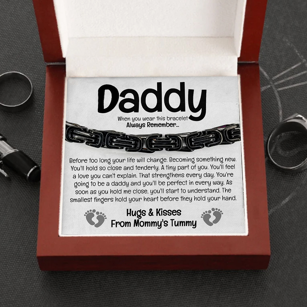 New Daddy Gifts Cuban Link Bracelet Stainless Steel Bracelet Sentimental Gifts First Father's Day