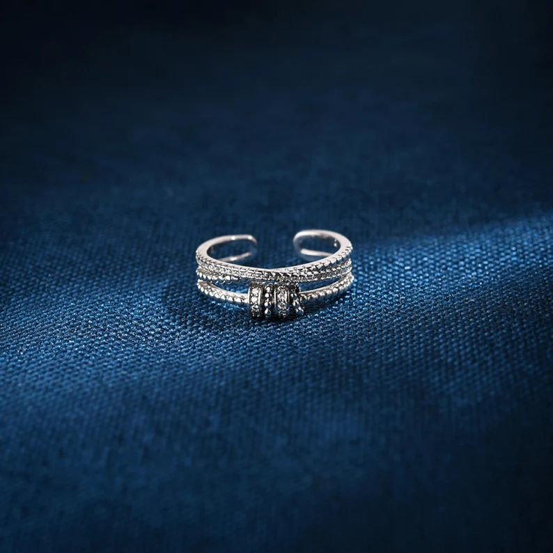 To My Daughter-S925 Spinning Bead Fidget Ring Gifts For Daughter