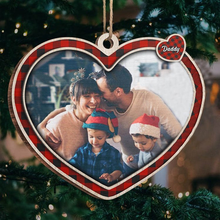 Personalized Family Heart Christmas Ornament Custom 6 Names Hanging Ornament Gifts For Family