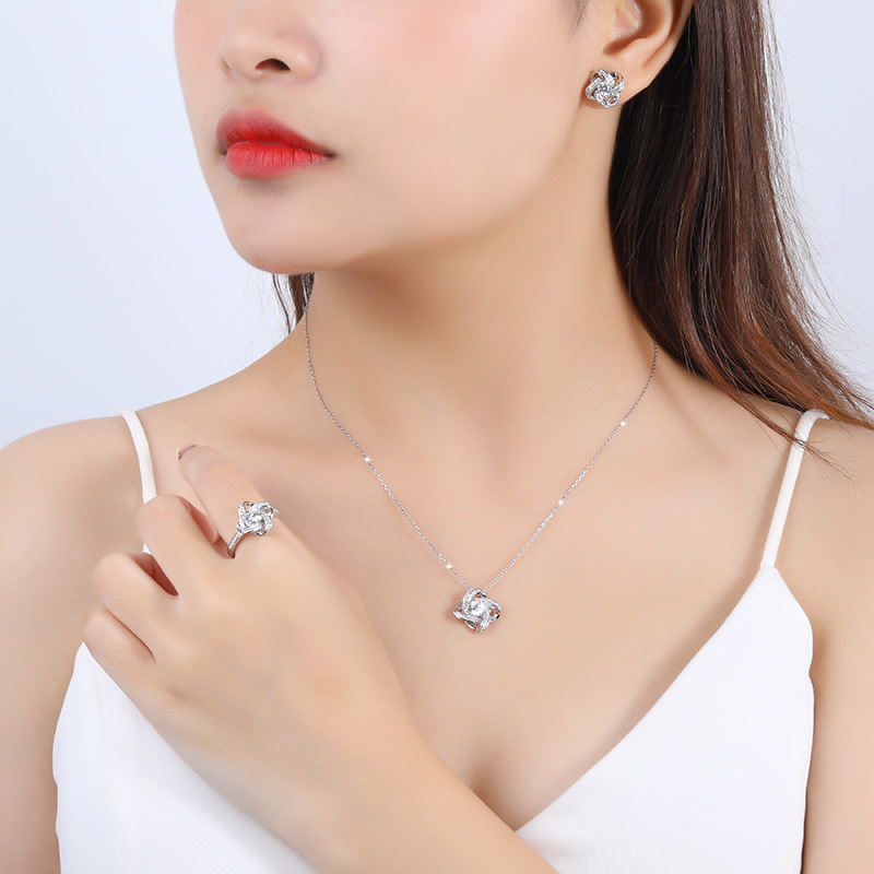 Love Knot Earrings Personalized Birthstone Earrings S925 Sterling Silver Birthday Gifts For Women