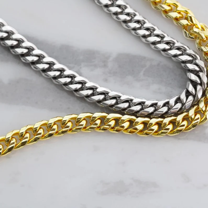 To My Man-Cuban Link Chain Necklace Promise Necklace Gift Set "You are The Man of My Dreams"