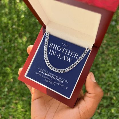 To My Brother-In-Law Necklace Cuban Link Chain Necklace Gift Set - I Am So Glad That You Are Part Of Our Family