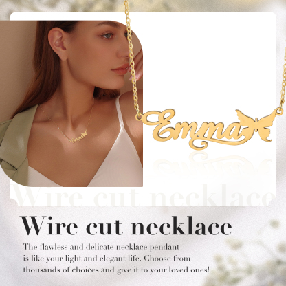 Butterfly Name Necklace Personalized One Name Necklaces Gift for Children