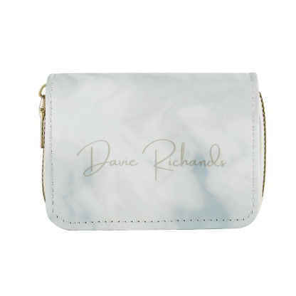 Personalized Women's Leather Wallet Custom Photo & Text Zipper Wallet Accordion Wallet Gift for Her