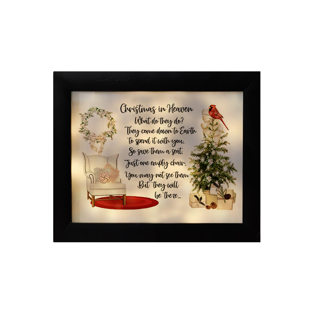 Christmas In Heaven Frame Lighted Shadow Box Sympathy Gifts