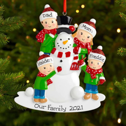 Personalized Family Christmas Ornament Custom 4 Names Hanging Ornament Gifts For Family