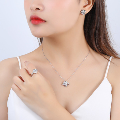 Love Knot Rings Personalized Birthstone Rings S925 Sterling Silver Birthday Gifts For Women