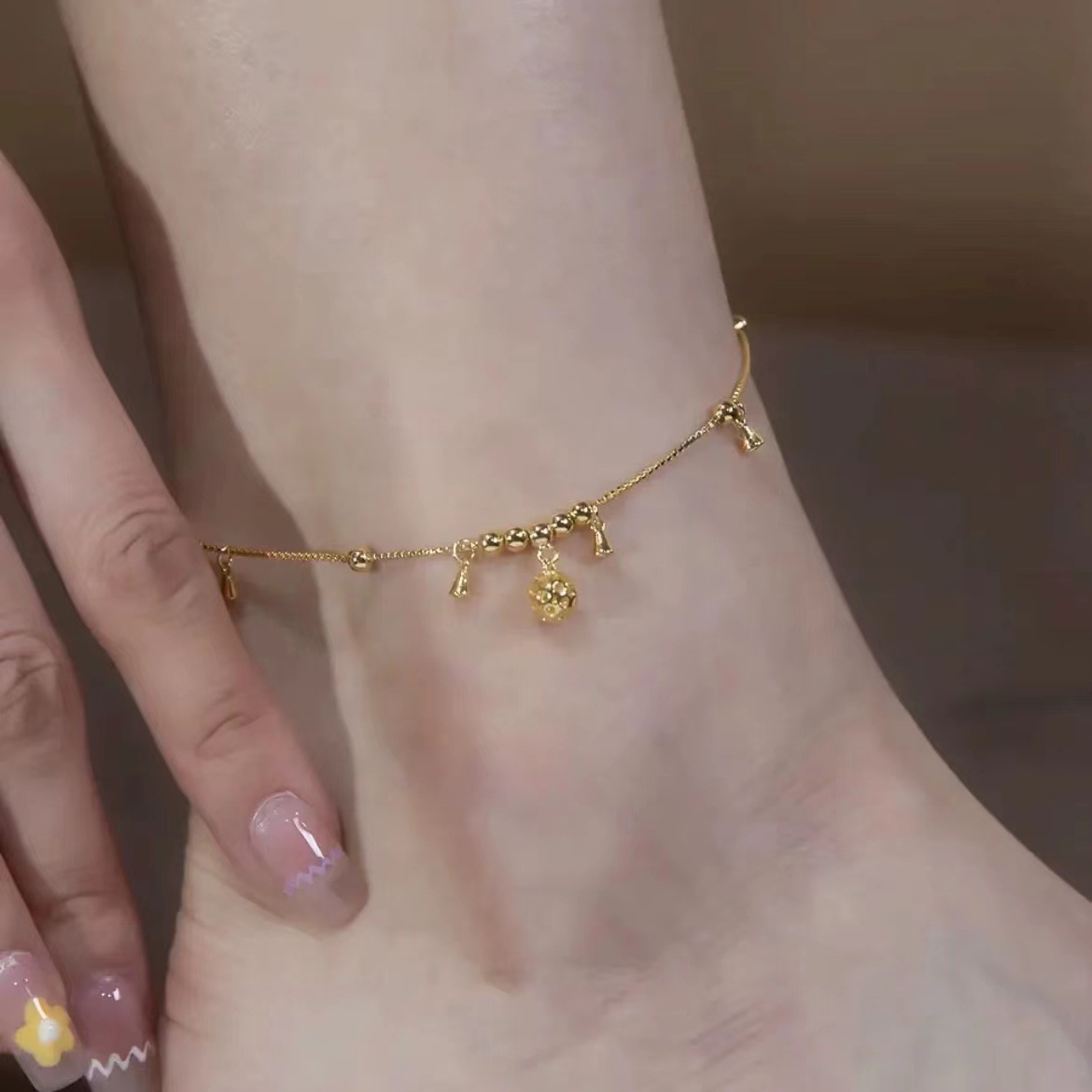 Elegant Silver & Gold Charm Anklet – Dainty Anklet for Women – Gift Jewellery for Her | Lorajewel