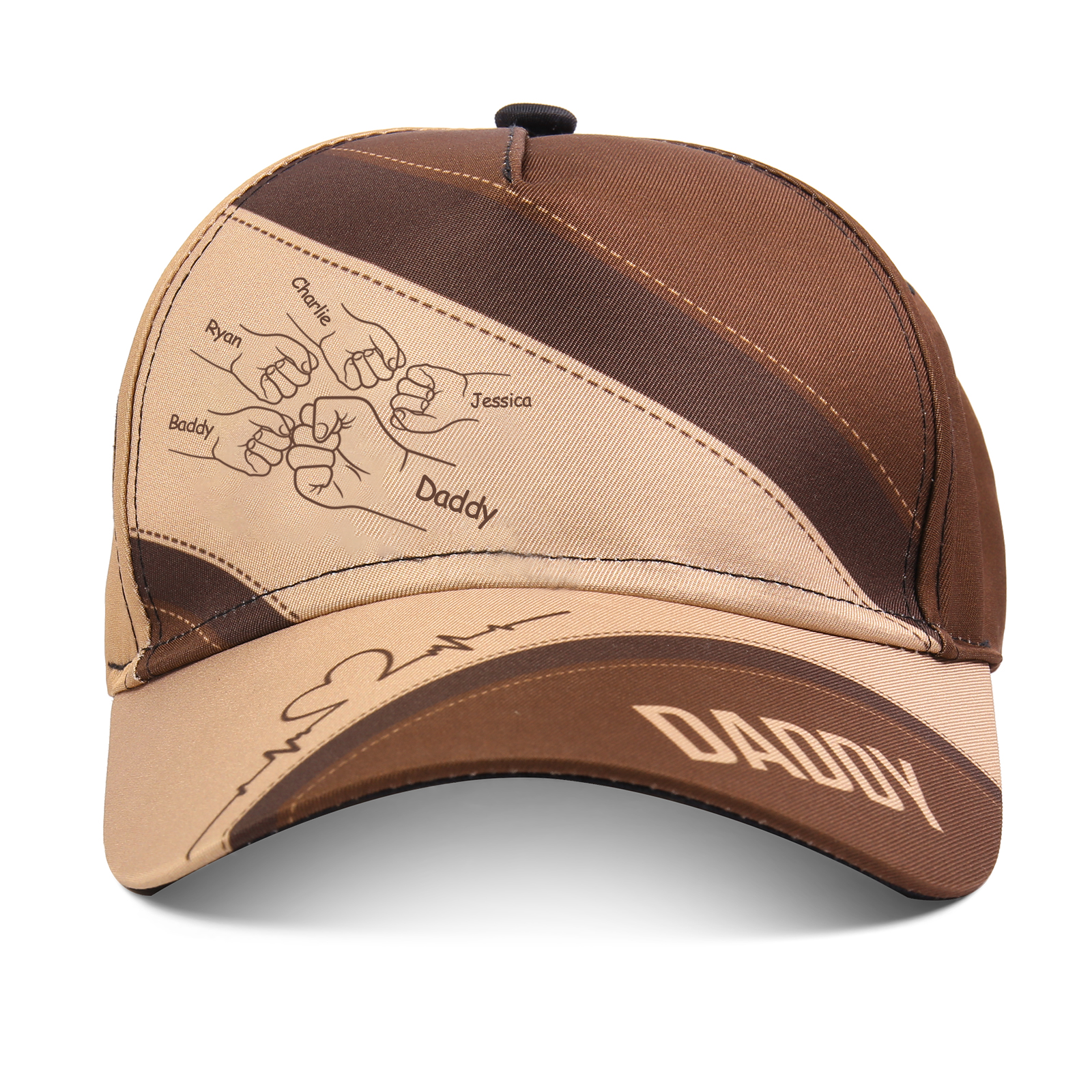 5 Names & 1 Text Personalized Daddy Baseball Cap – Custom Gift for Dad – Unique Father’s Day Dad Hat from Kids | Lorajewel