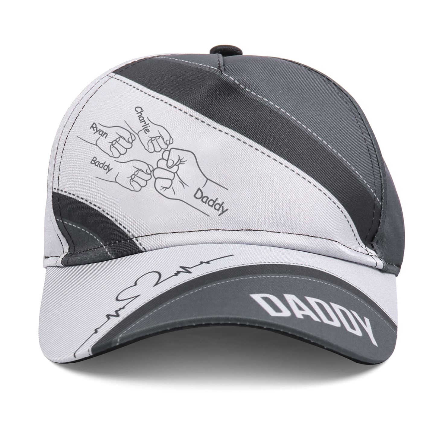 4 Names & 1 Text Personalized Daddy Baseball Cap – Custom Gift for Dad – Unique Father’s Day Dad Hat from Kids | Lorajewel