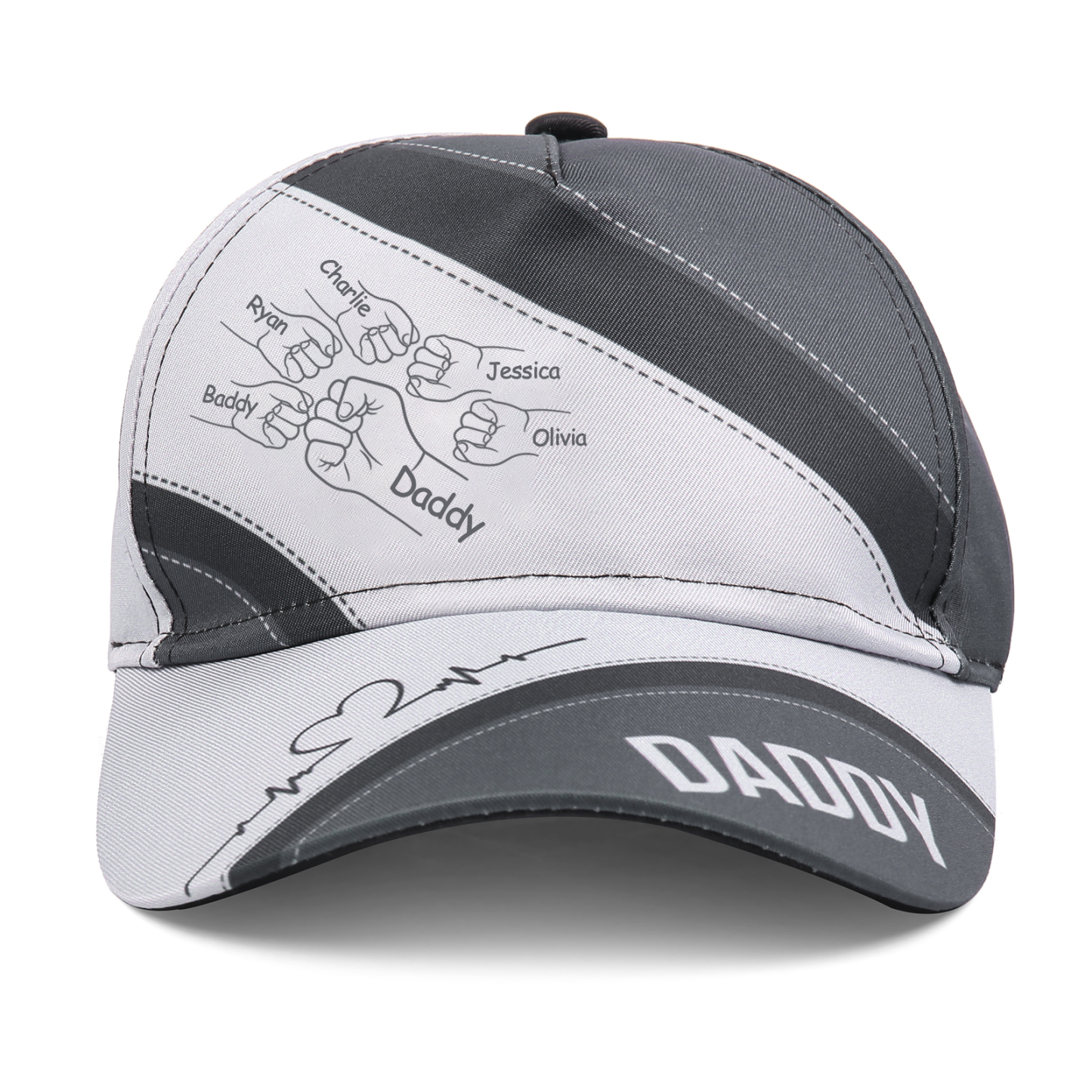 6 Names & 1 Text Personalized Daddy Baseball Cap – Custom Gift for Dad – Unique Father’s Day Dad Hat from Kids | Lorajewel