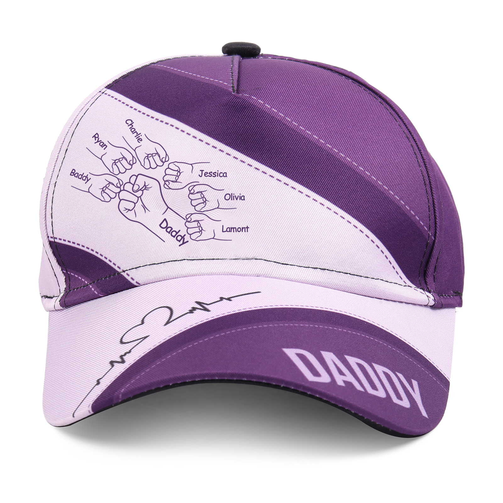 7 Names & 1 Text Personalized Daddy Baseball Cap – Custom Gift for Dad – Unique Father’s Day Dad Hat from Kids | Lorajewel