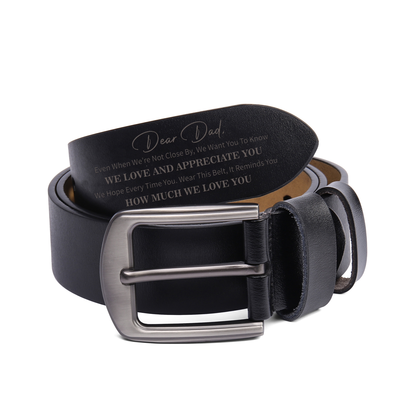 [Copy]Personalised Genuine Leather Belt Engraved Names Men's Belt for Him