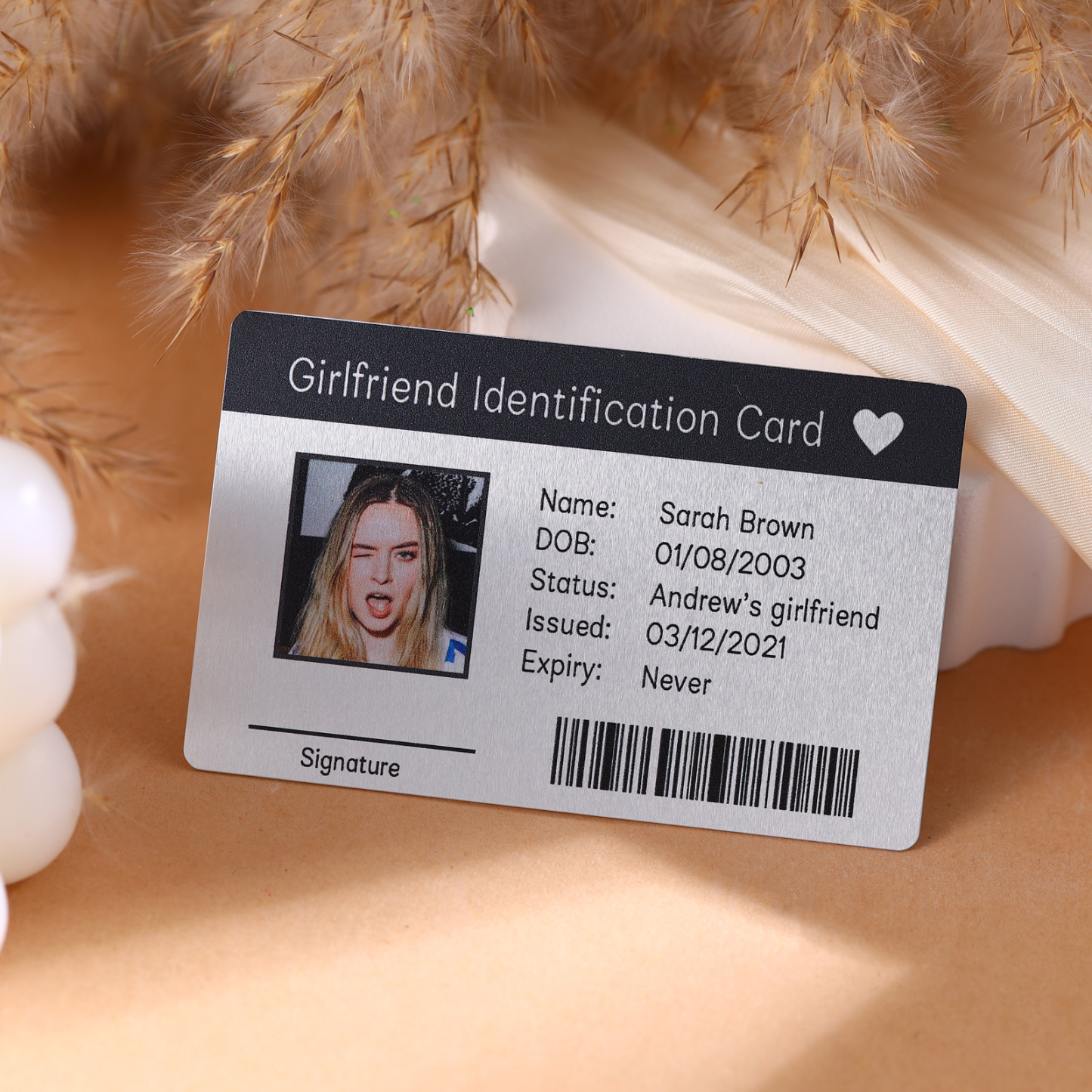 Girlfriend ID Card Custom Metal Wallet Card Personalized Gifts Boyfriend Gift Anniversary Gift For Boyfriend Christmas Gifts For Him