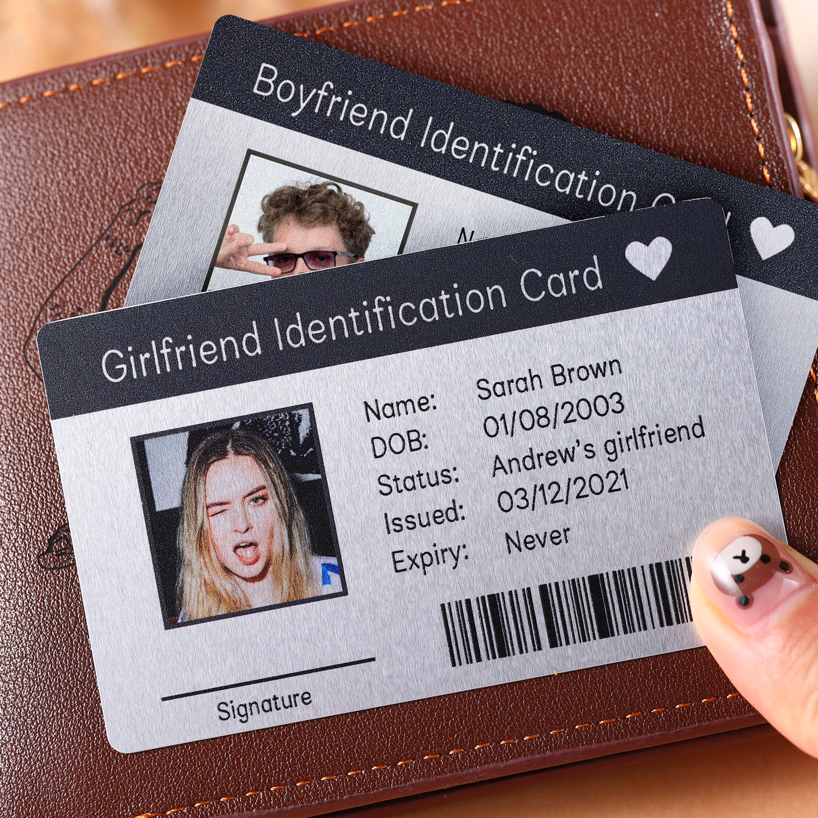 Girlfriend ID Card Custom Metal Wallet Card Personalized Gifts Boyfriend Gift Anniversary Gift For Boyfriend Christmas Gifts For Him