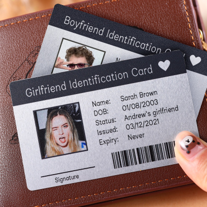 Girlfriend ID Card Custom Metal Wallet Card Personalized Gifts Boyfriend Gift Anniversary Gift For Boyfriend Christmas Gifts For Him