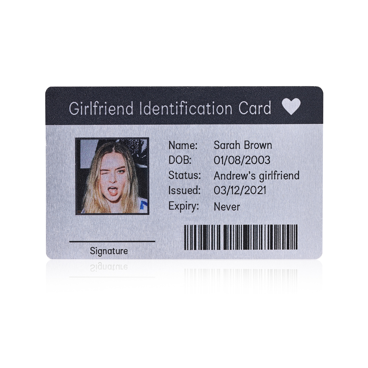 Girlfriend ID Card Custom Metal Wallet Card Personalized Gifts Boyfriend Gift Anniversary Gift For Boyfriend Christmas Gifts For Him