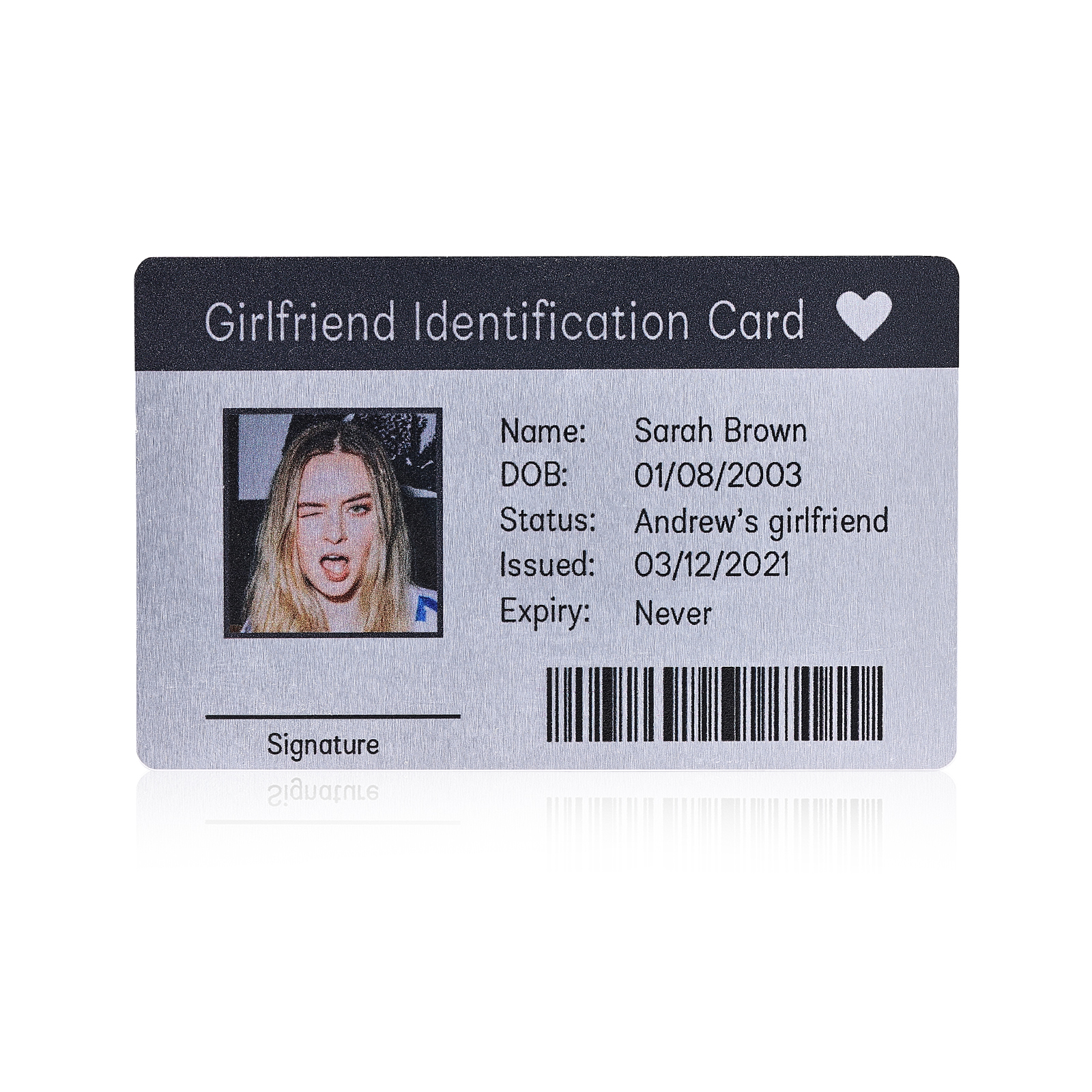 Girlfriend ID Card Custom Metal Wallet Card Personalized Gifts Boyfriend Gift Anniversary Gift For Boyfriend Christmas Gifts For Him
