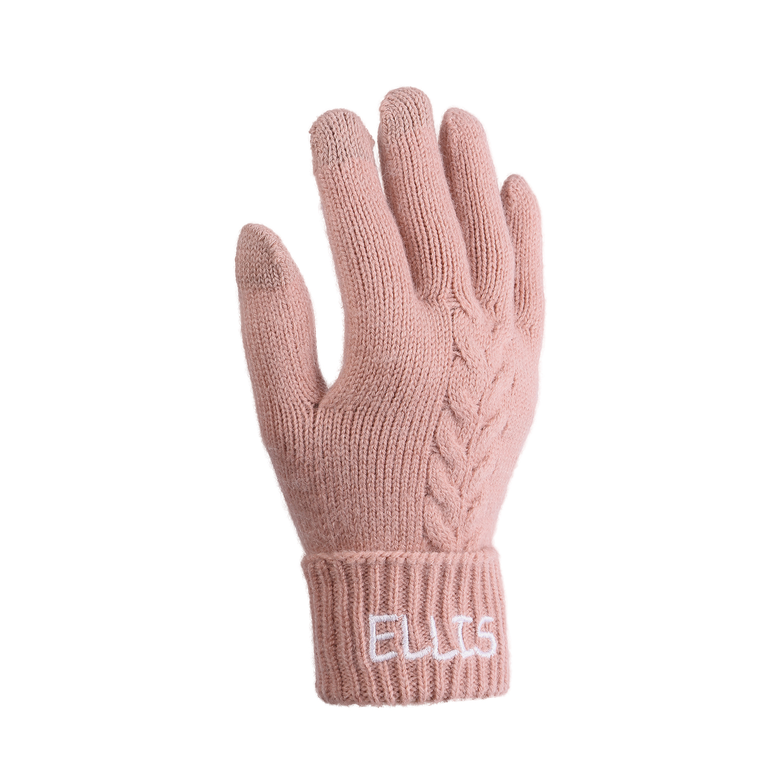 Personalized Winter Knit Gloves Thoughtful Custom Gift in Pink or Gray for Her or Him